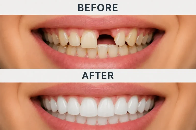 before and after dental implant guildford smiles